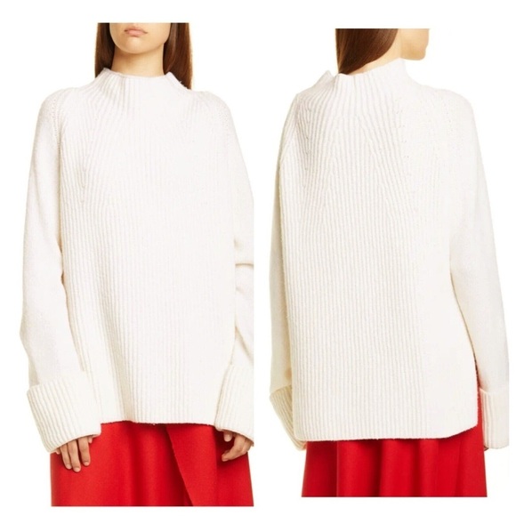 VINCE WOMEN’S MIXED STITCH FUNNEL NECK PULLOVER SWEATER - Picture 2 of 7